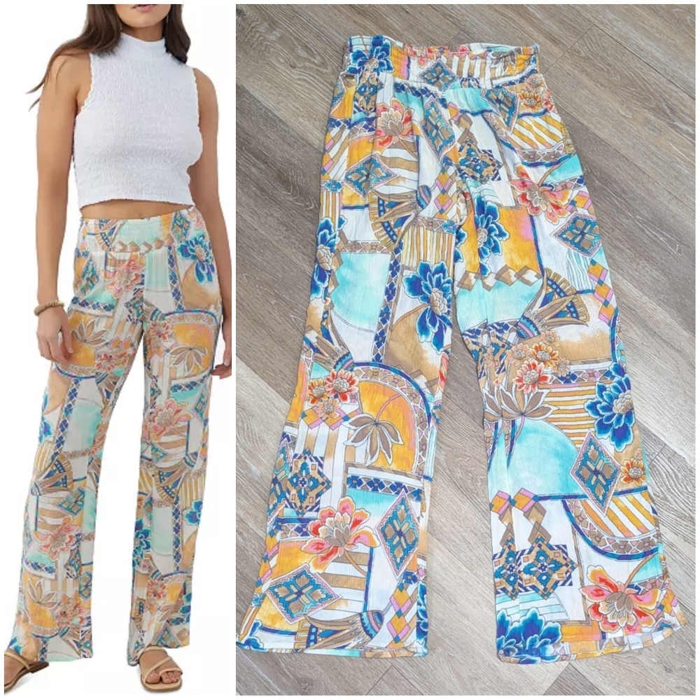 O'Neill Johnny Zephora Pants Bottoms Boho Indie Floral Flowers Colorful Size S